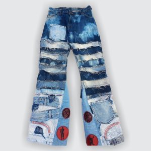 PATCHED BLUE DENIM PANT