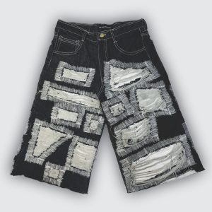 TMW RIPPED BLACK DENIM JORT