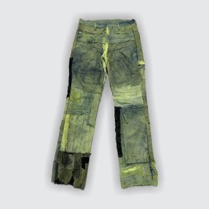 TMW YELLOW STAINED RIPPED DENIM PANT
