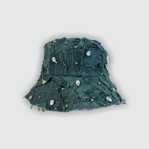 TMW DENIM PATCHED GREEN BUCKET HAT