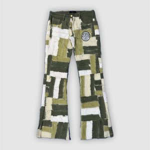 TMW GREEN DENIM PATCHWORK PANT